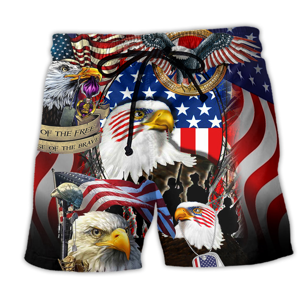 Veteran A True Hero Is Measured By Strength Of His Heart - Beach Short - Owl Ohh - Owl Ohh