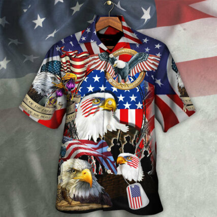 Veteran A True Hero Is Measured By Strength Of His Heart With Eagle - Hawaiian Shirt - Owl Ohh - Owl Ohh