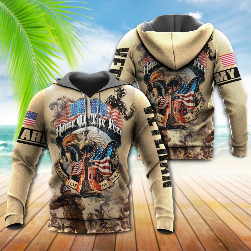 Veteran Army Never Forget Memory Home Of The Free - Hoodie - Owl Ohh - Owl Ohh
