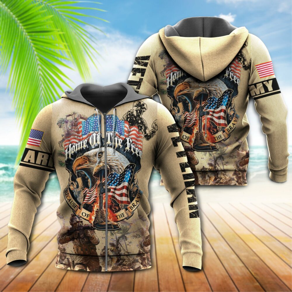 Veteran Army Never Forget Memory Home Of The Free - Hoodie - Owl Ohh - Owl Ohh