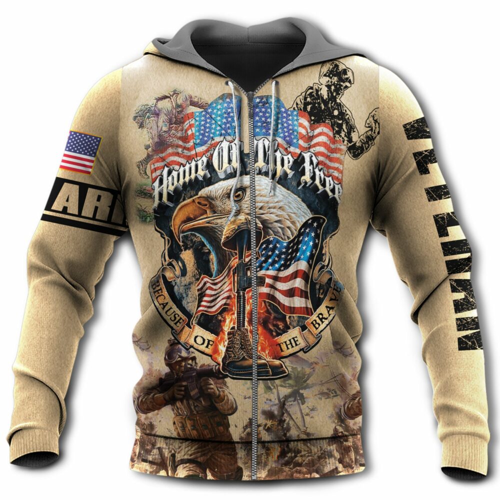 Veteran Army Never Forget Memory Home Of The Free - Hoodie - Owl Ohh - Owl Ohh