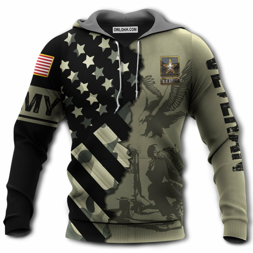 Veteran Army Never Forget Memory With USA Flag - Hoodie - Owl Ohh - Owl Ohh