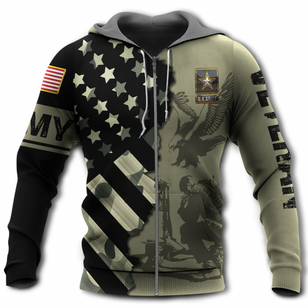 Veteran Army Never Forget Memory With USA Flag - Hoodie - Owl Ohh - Owl Ohh