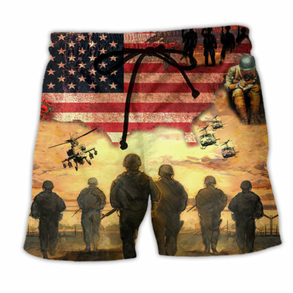 Veteran Blood Sweat And Tear America - Beach Short - Owl Ohh - Owl Ohh