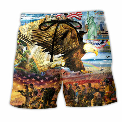 Veteran Call To Colors Freedom - Beach Short - Owl Ohh - Owl Ohh
