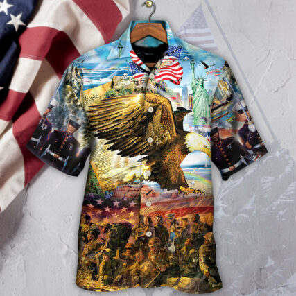 Veteran Call To Colors Freedom With Eagle - Hawaiian Shirt - Owl Ohh for men and women, kids - Owl Ohh