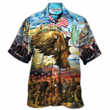Veteran Call To Colors Freedom With Eagle - Hawaiian Shirt - Owl Ohh for men and women, kids - Owl Ohh