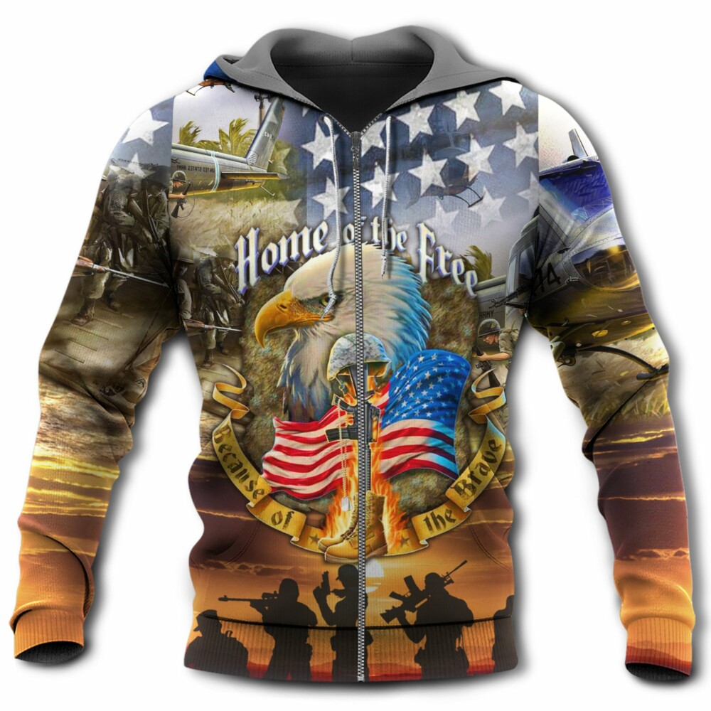 Veteran Eagle Color Don'T Run Home Of Free - Hoodie - Owl Ohh - Owl Ohh
