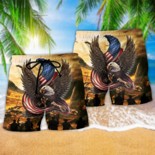 Veteran Honor The Fallen America Eagle - Beach Short - Owl Ohh - Owl Ohh