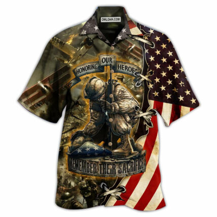 Veteran Honoring Our Heros With Dark Style - Hawaiian Shirt - Owl Ohh - Owl Ohh