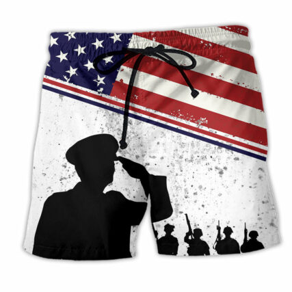 Veteran I Am A Dad Grandpa And A Veteran - Beach Short - Owl Ohh - Owl Ohh