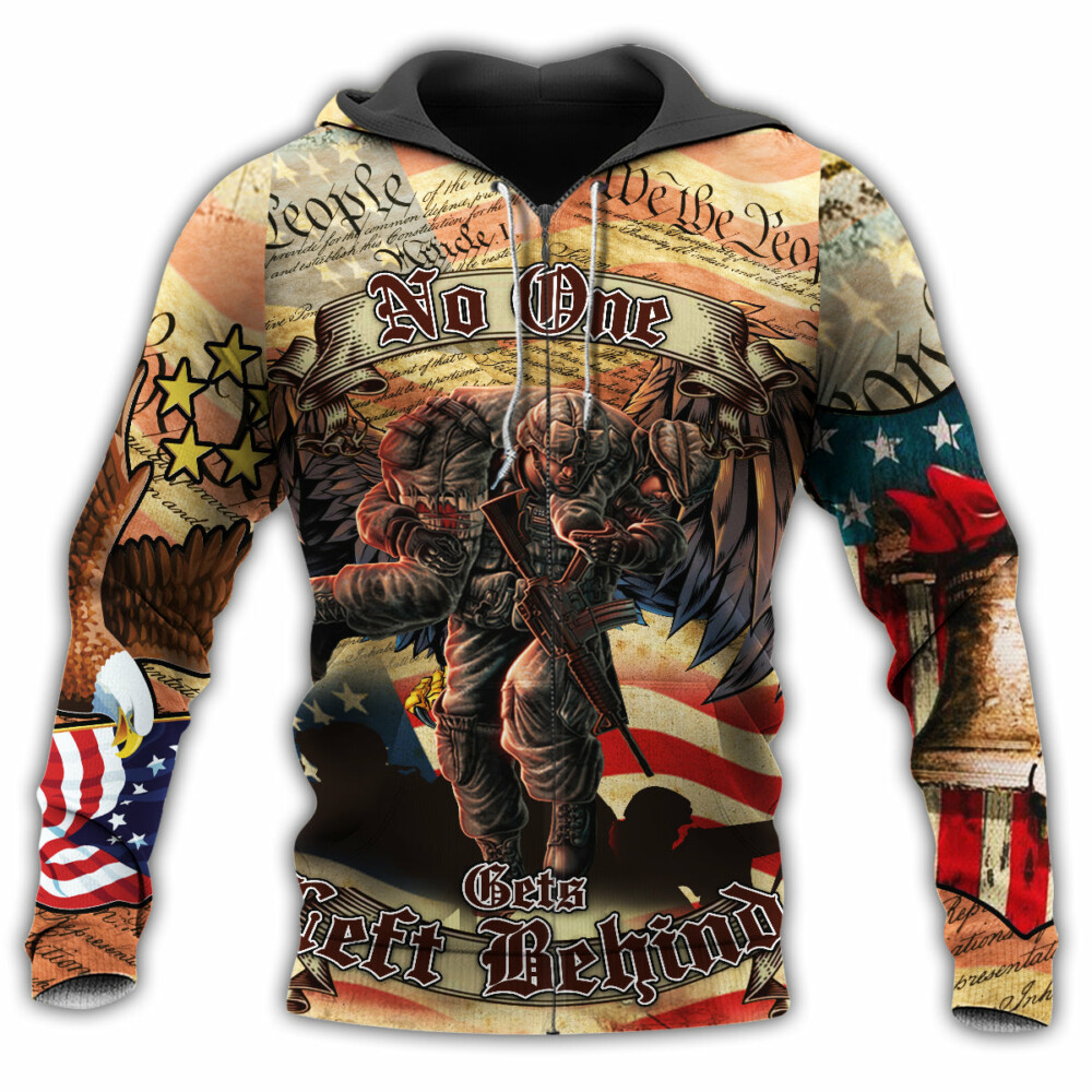 Veteran No One Left Behind America - Hoodie - Owl Ohh - Owl Ohh