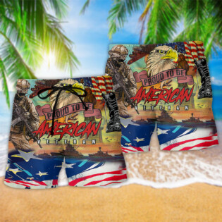 Veteran Proud To Be An American - Beach Short - Owl Ohh - Owl Ohh