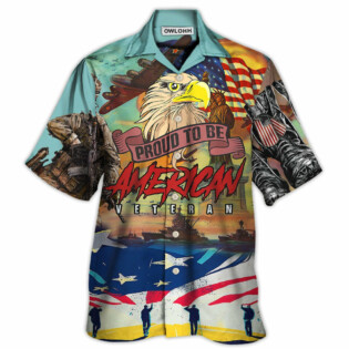 Veteran Proud To Be An American Freedom And Eagle Style - Hawaiian Shirt - Owl Ohh - Owl Ohh