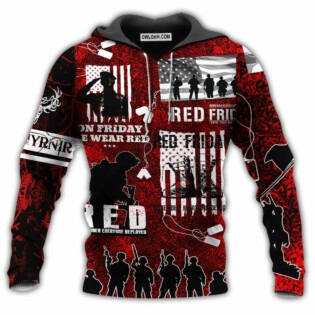 Veteran Red On Friday - Hoodie - Owl Ohh - Owl Ohh