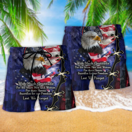 Veteran Thank You Veterans From The Heart America - Beach Short - Owl Ohh - Owl Ohh