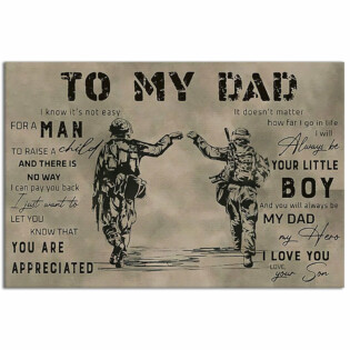 Veteran To My Dad I Love You - Horizontal Poster - Owl Ohh - Owl Ohh