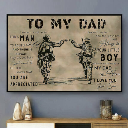 Veteran To My Dad I Love You - Horizontal Poster - Owl Ohh - Owl Ohh