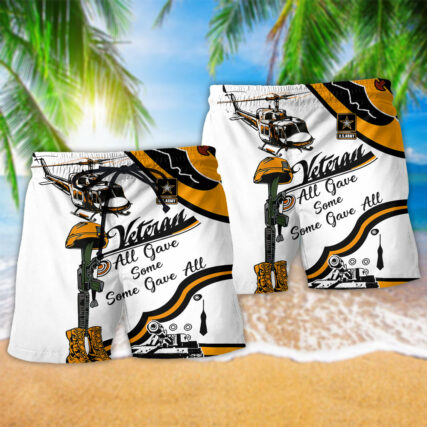 Veteran Us Army All Gave Some Some Gave All Yellow - Beach Short - Owl Ohh - Owl Ohh