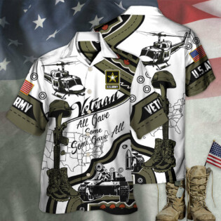 Veteran Us Army Some Gave All With Blue Style - Hawaiian Shirt - Owl Ohh - Owl Ohh