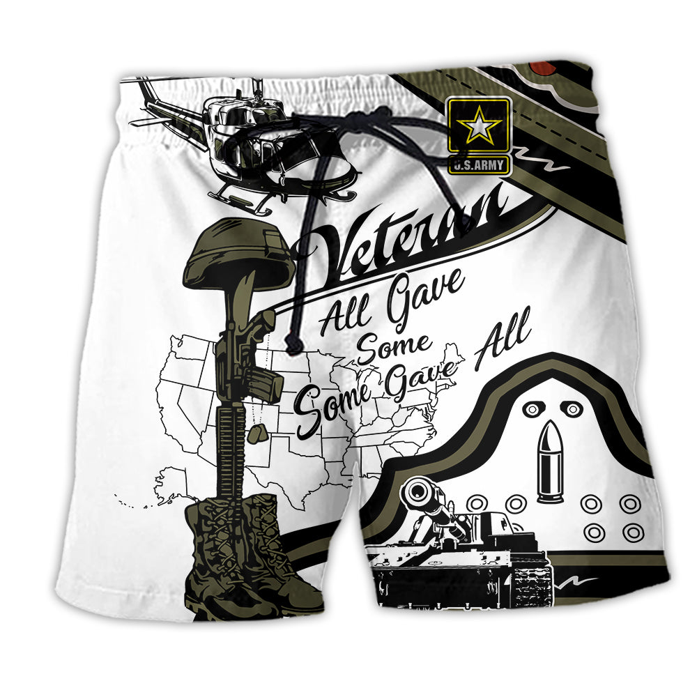 Veteran Us Army Some Gave All Simple Style - Beach Short - Owl Ohh - Owl Ohh