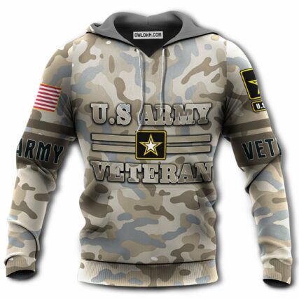 Veteran Us Army Veteran Amazing With Beautiful Pattern - Hoodie - Owl Ohh - Owl Ohh