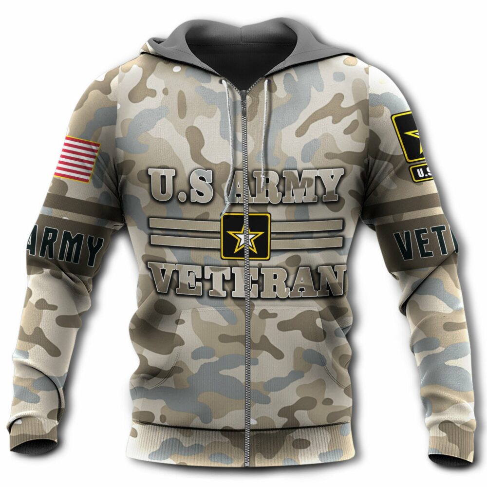 Veteran Us Army Veteran Amazing With Beautiful Pattern - Hoodie - Owl Ohh - Owl Ohh