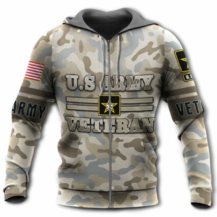 Veteran Us Army Veteran Amazing With Beautiful Pattern - Hoodie - Owl Ohh - Owl Ohh