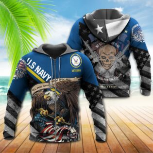 Veteran Us Navy Eagle Skull With Star - Hoodie - Owl Ohh - Owl Ohh