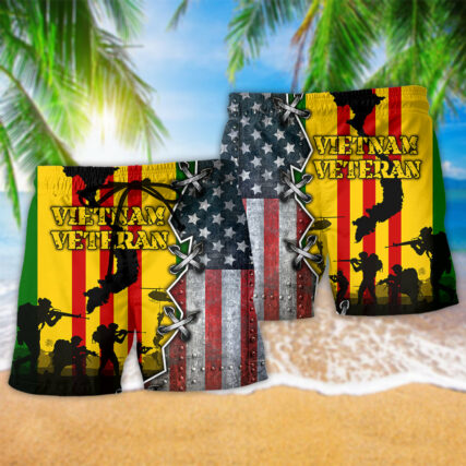 Veteran Vietnam Veteran I Love Freedom - Beach Short - Owl Ohh - Owl Ohh