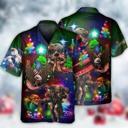 Veteran Christmas Merry Christmas Scaried Style - Hawaiian Shirt - Owl Ohh - Owl Ohh