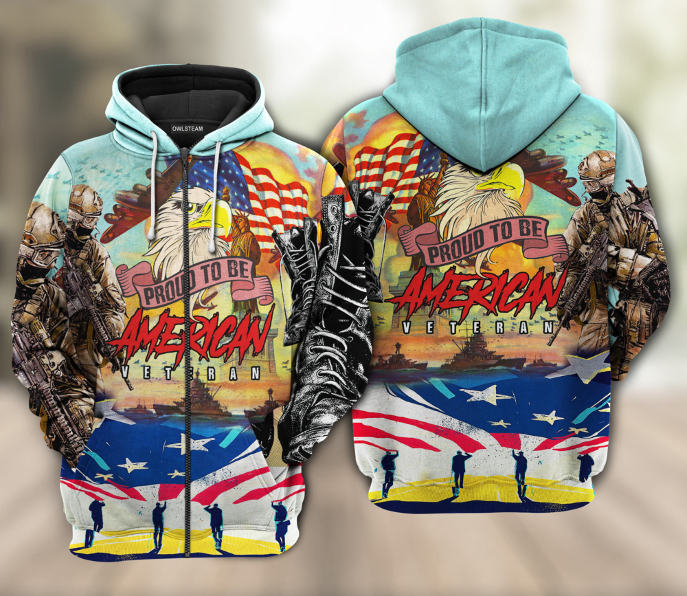 Veteran Proud To Be An American - Hoodie - HOOD107DMT200921