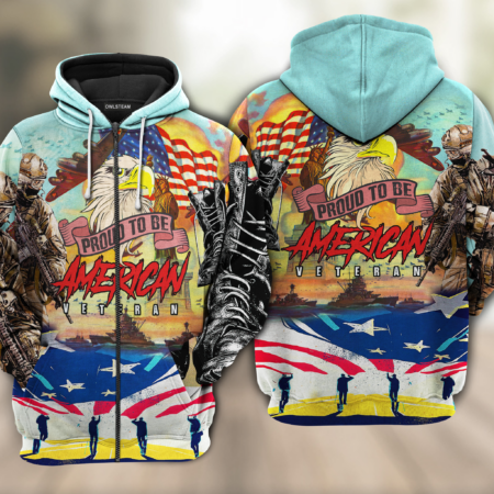 Veteran Proud To Be An American - Hoodie - HOOD107DMT200921