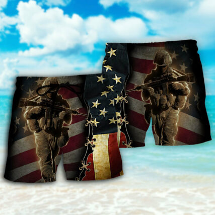 Veteran US Flag America - Beach Short - Owl Ohh - Owl Ohh
