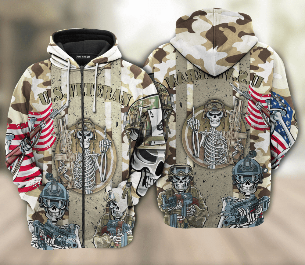 Veteran US Skull Style - Hoodie - HOOD111DMT200921