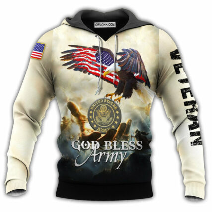 Veteran God Bless Army - Hoodie - Owl Ohh - Owl Ohh