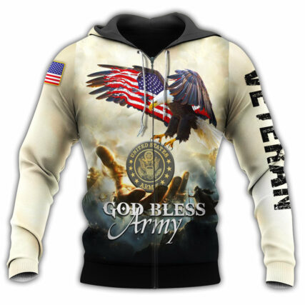 Veteran God Bless Army - Hoodie - Owl Ohh - Owl Ohh