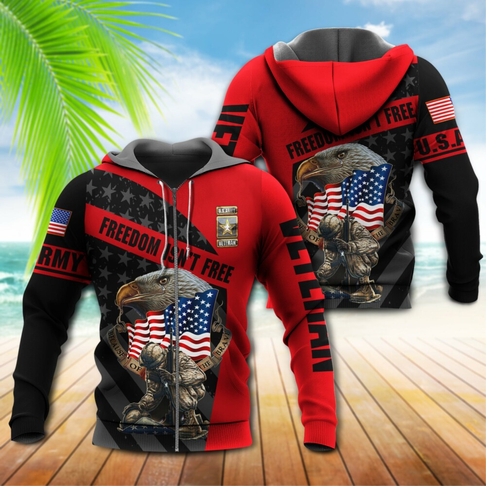 Veteran Army Never Forget Memory With Eagle - Hoodie - Owl Ohh - Owl Ohh