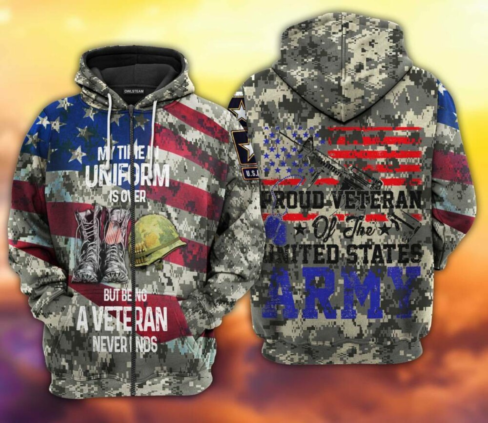 Veteran my time in uniform is over - Hoodie - HOOD10DUC030921