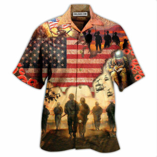Veteran Blood Sweat And Tear America Flag - Hawaiian Shirt - Owl Ohh - Owl Ohh