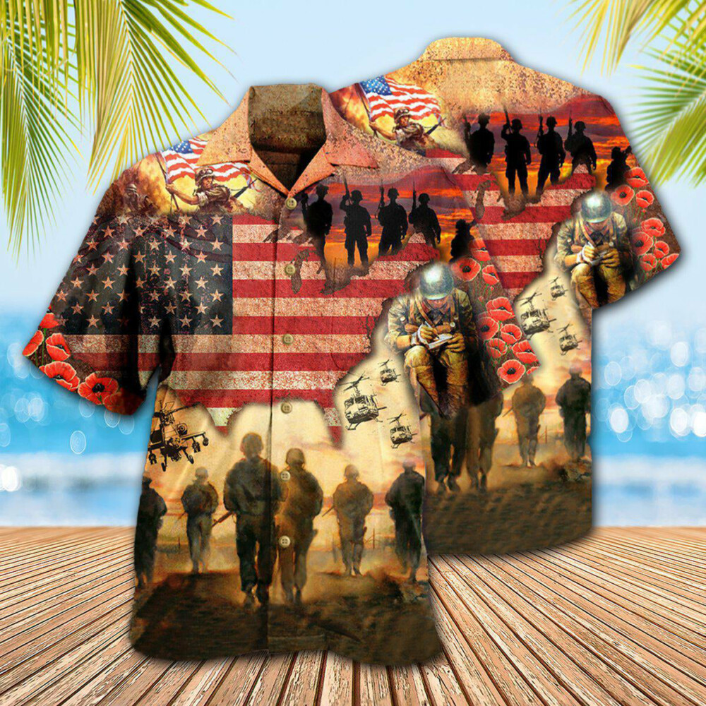 Veteran Blood Sweat And Tear America Flag - Hawaiian Shirt - Owl Ohh - Owl Ohh