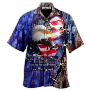 Veteran Thank You Veterans From The Heart With Eagle - Hawaiian Shirt - Owl Ohh - Owl Ohh