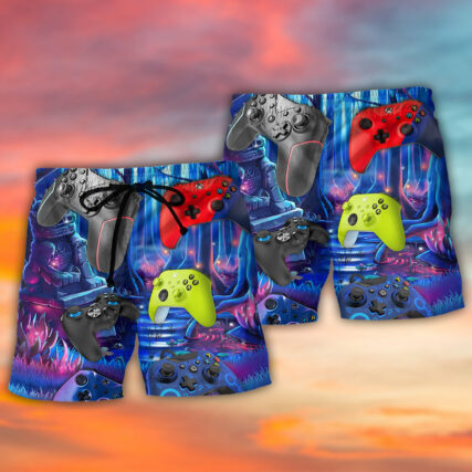 Video Games Style Play It Everyday - Beach Short - Owl Ohh - Owl Ohh