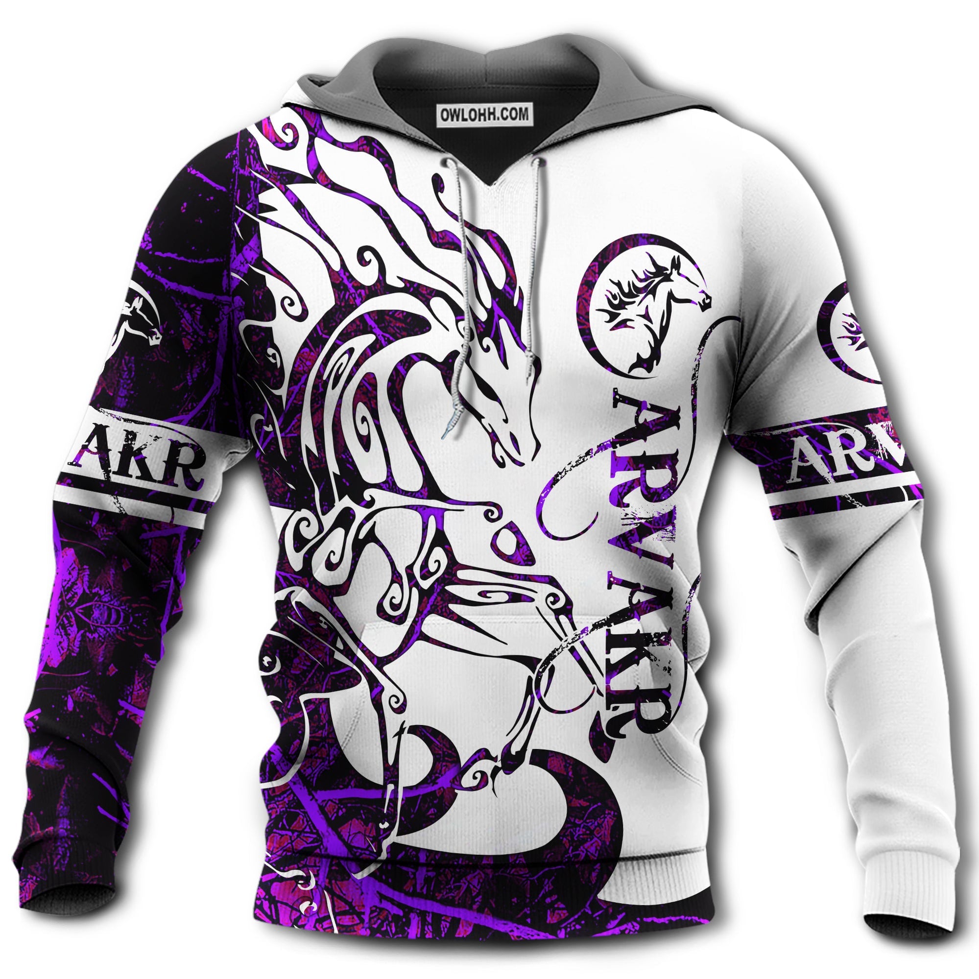 Viking Arvakr Legend Purple And White - Hoodie - Owl Ohh - Owl Ohh