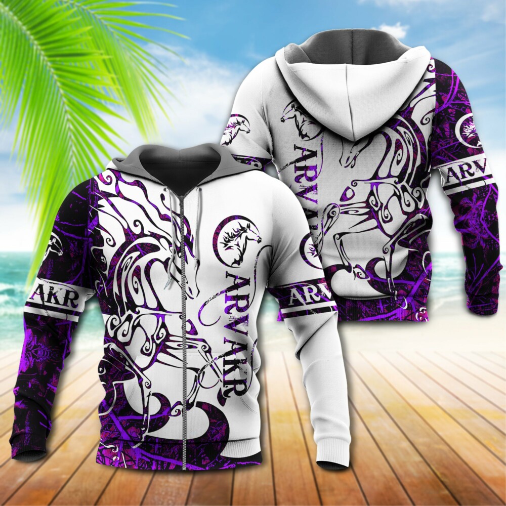 Viking Arvakr Legend Purple And White - Hoodie - Owl Ohh - Owl Ohh
