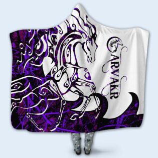 Viking Arvakr Legend Purple And White Style - Hoodie Blanket - Owl Ohh - Owl Ohh