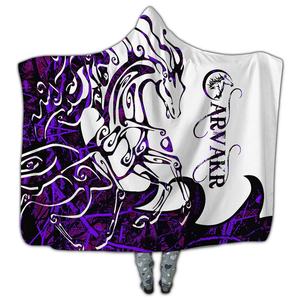 Viking Arvakr Legend Purple And White Style - Hoodie Blanket - Owl Ohh - Owl Ohh