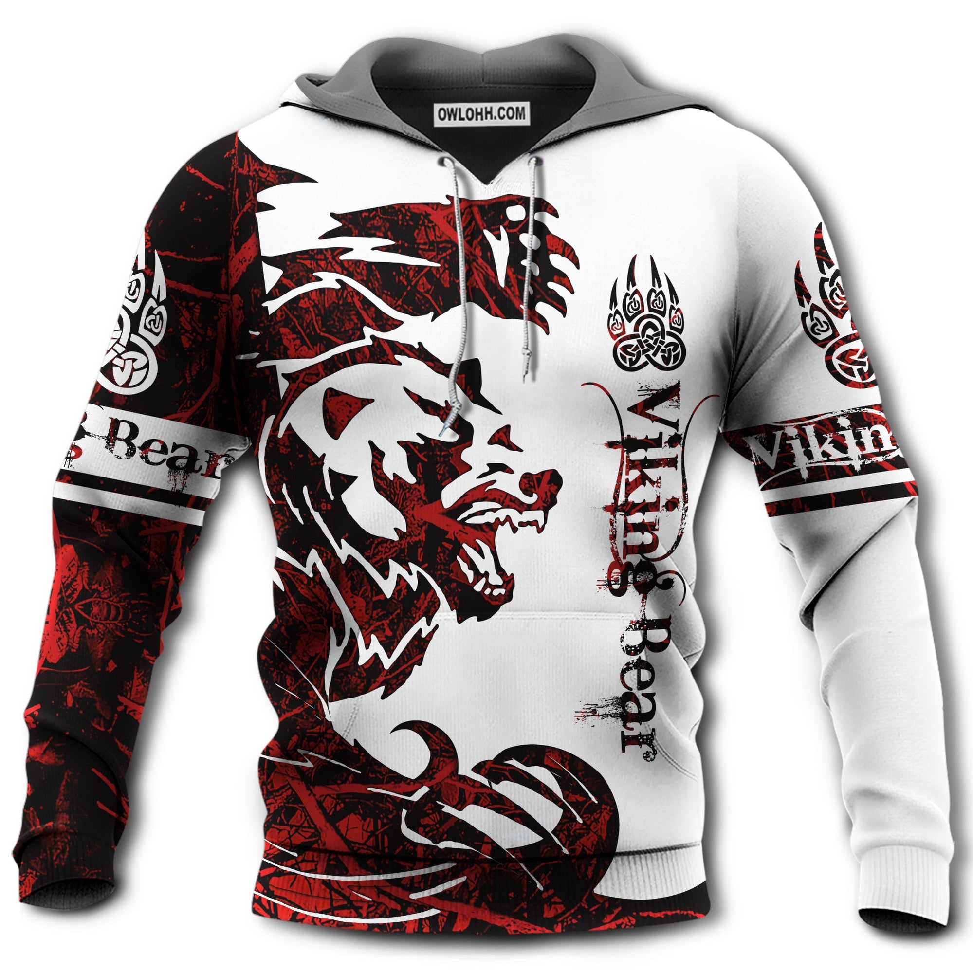 Viking Bear Legend Red And White Style So Hot - Hoodie - Owl Ohh - Owl Ohh