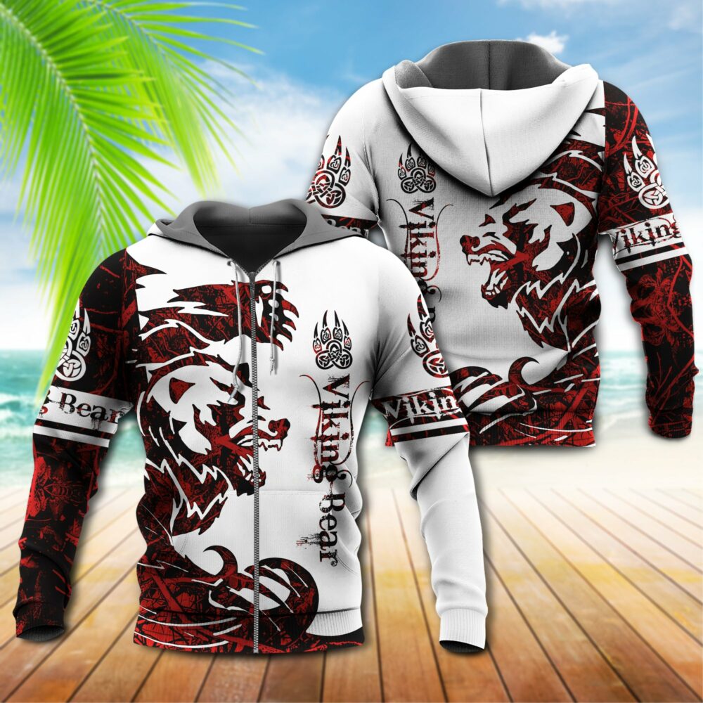 Viking Bear Legend Red And White Style So Hot - Hoodie - Owl Ohh - Owl Ohh
