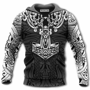 Viking Blood Black And White Style - Hoodie - Owl Ohh - Owl Ohh